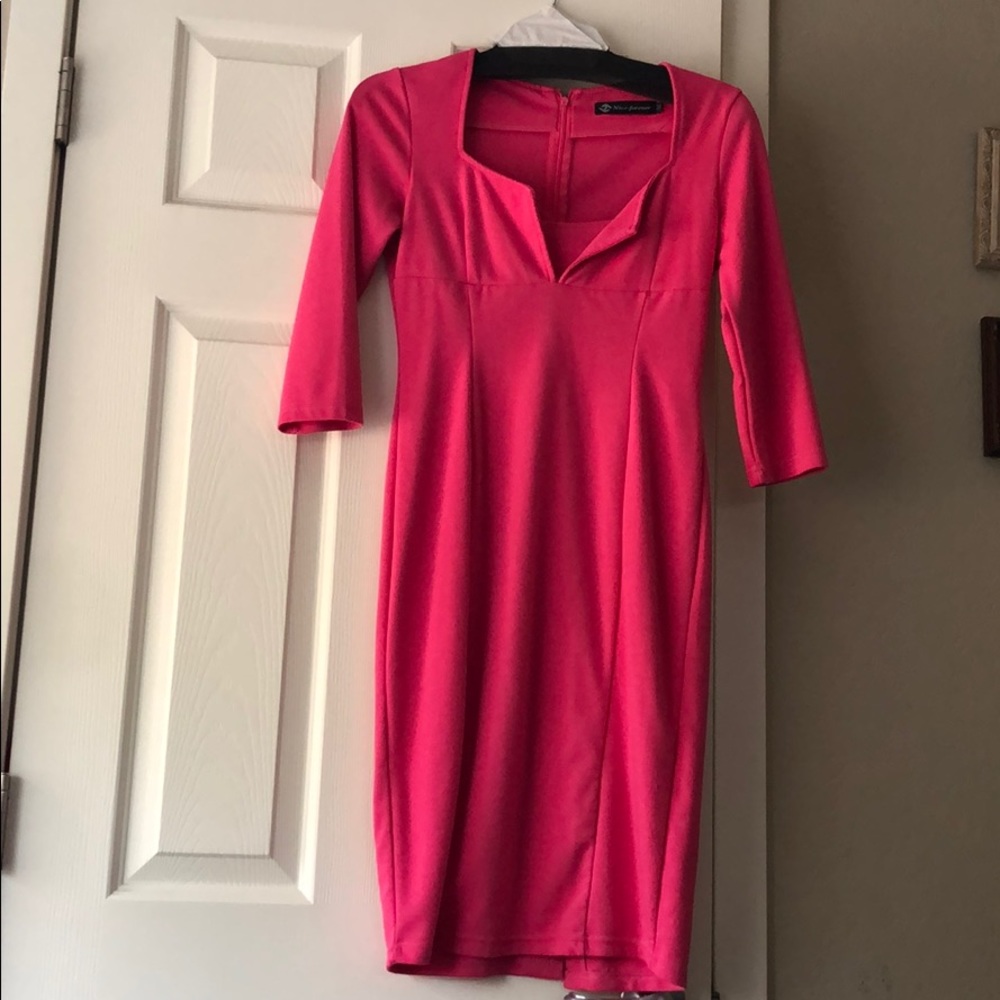 Hot pink wiggle dress